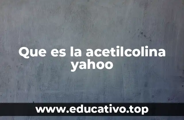 Que es la acetilcolina yahoo
