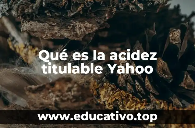 Qué es la acidez titulable Yahoo