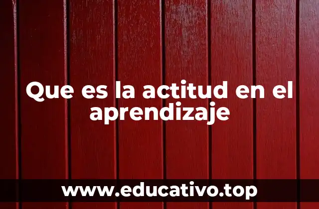 Que es la actitud en el aprendizaje