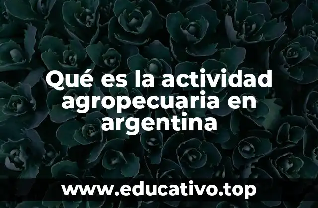 Qué es la actividad agropecuaria en argentina
