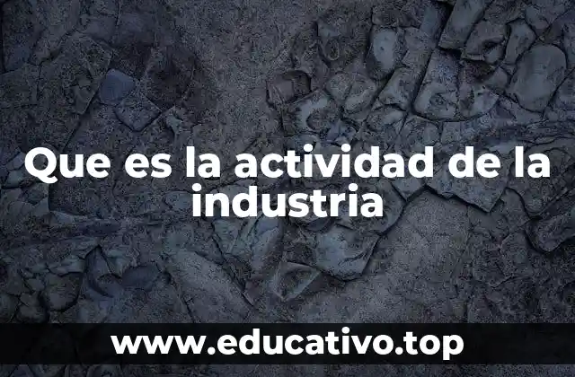 Que es la actividad de la industria