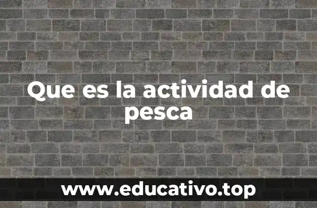 Que es la actividad de pesca