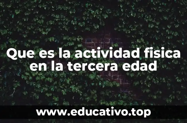 Que es la actividad fisica en la tercera edad