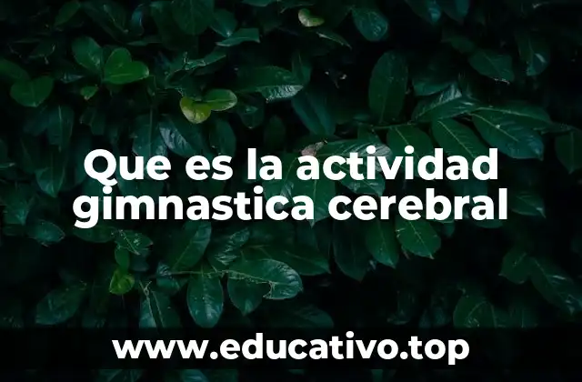 Que es la actividad gimnastica cerebral