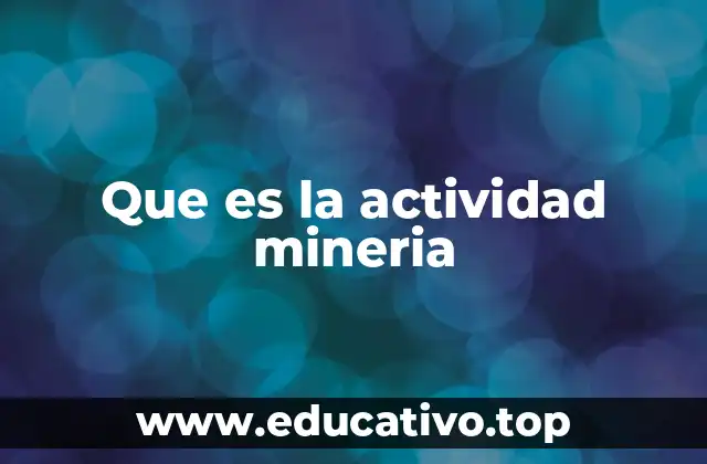 Que es la actividad mineria