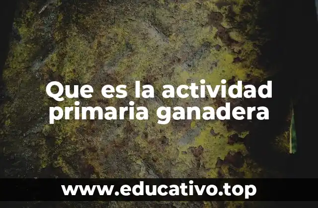 Que es la actividad primaria ganadera
