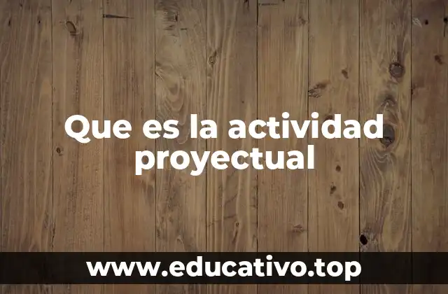 Que es la actividad proyectual
