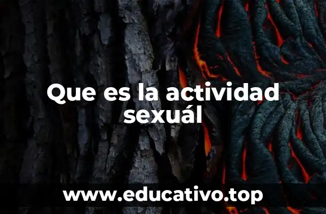 Que es la actividad sexuál