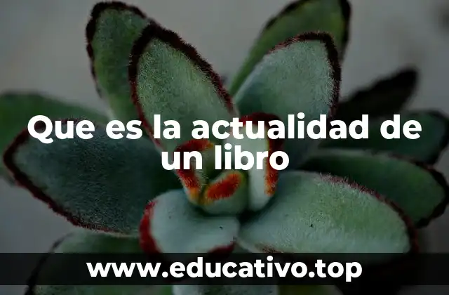 Que es la actualidad de un libro