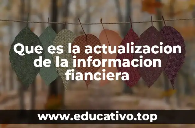 Que es la actualizacion de la informacion fianciera