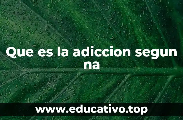 Que es la adiccion segun na