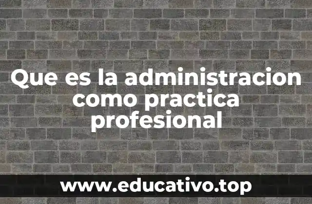 Que es la administracion como practica profesional
