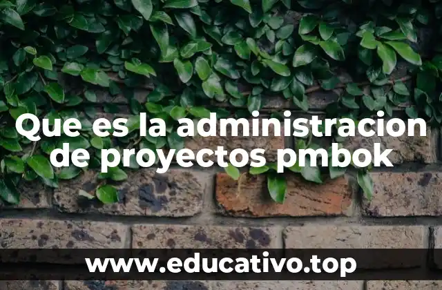 Que es la administracion de proyectos pmbok