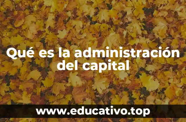 Qué es la administración del capital