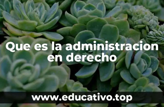 Que es la administracion en derecho