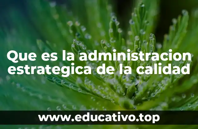 Que es la administracion estrategica de la calidad