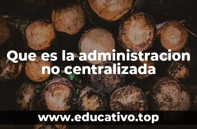 Que es la administracion no centralizada