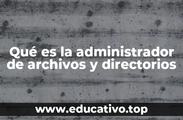 Qué es la administrador de archivos y directorios