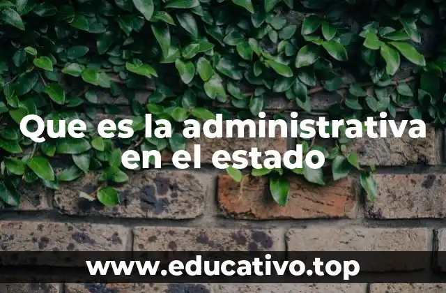 Que es la administrativa en el estado