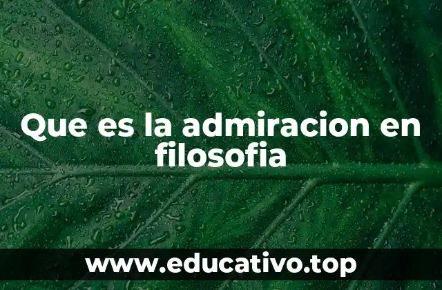 Que es la admiracion en filosofia