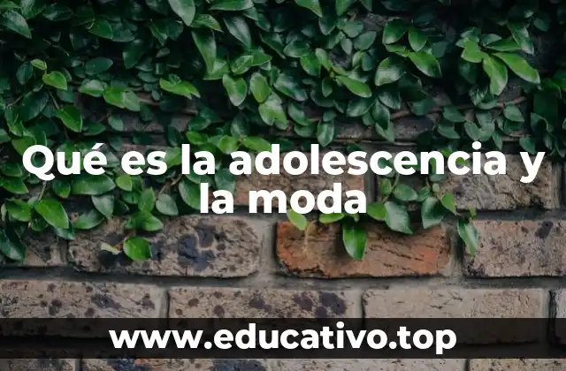 Qué es la adolescencia y la moda