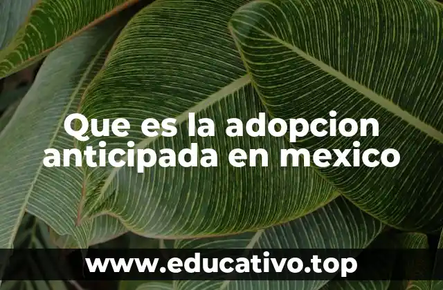 Que es la adopcion anticipada en mexico