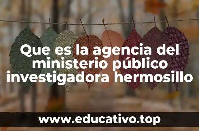 Que es la agencia del ministerio público investigadora hermosillo
