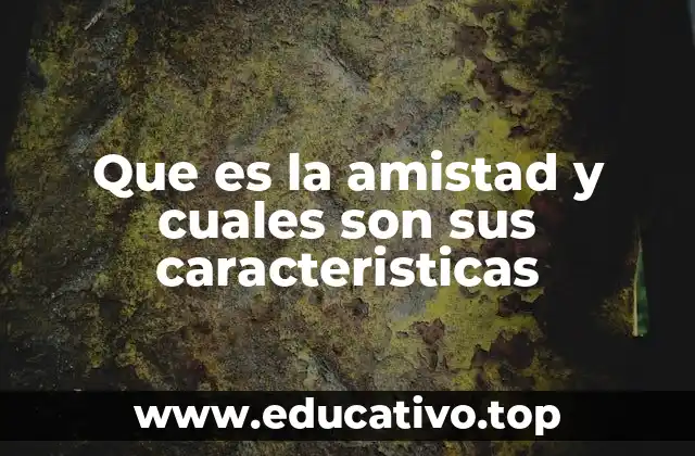 Que es la amistad y cuales son sus caracteristicas