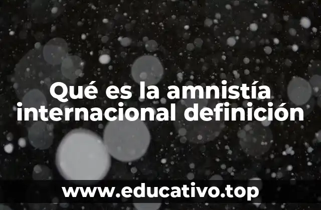 Qué es la amnistía internacional definición