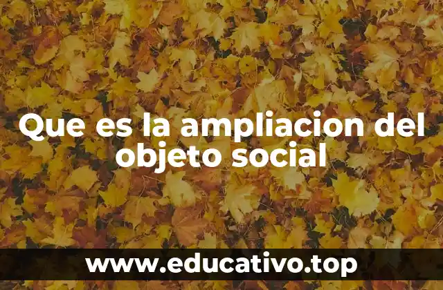Que es la ampliacion del objeto social