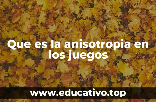 Que es la anisotropia en los juegos