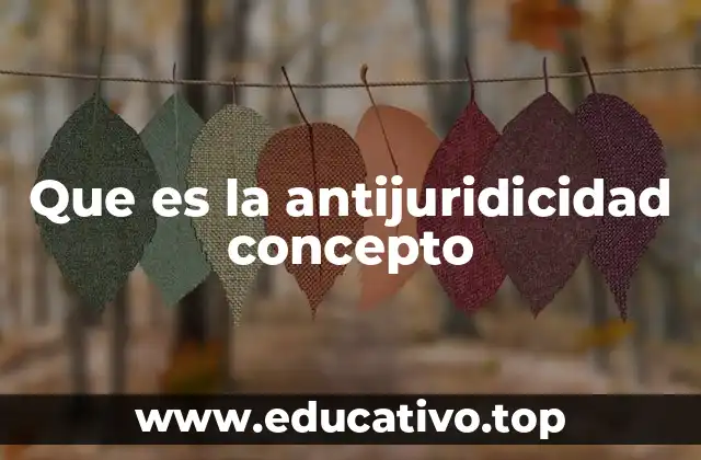 Que es la antijuridicidad concepto