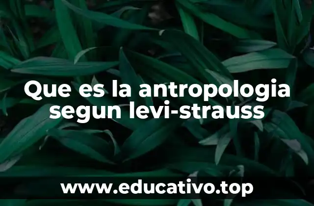 Que es la antropologia segun levi-strauss