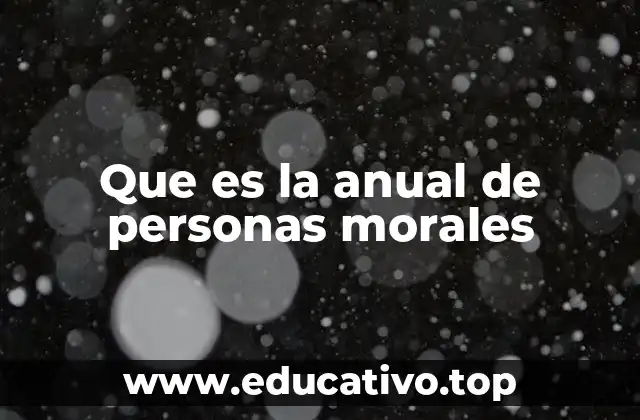 Que es la anual de personas morales