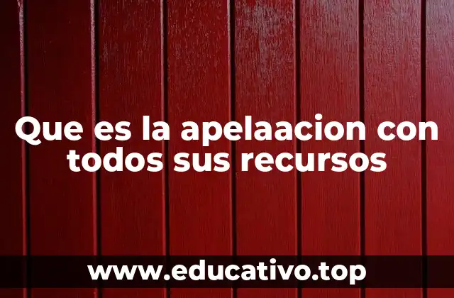 Que es la apelaacion con todos sus recursos