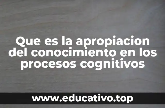 Que es la apropiacion del conocimiento en los procesos cognitivos