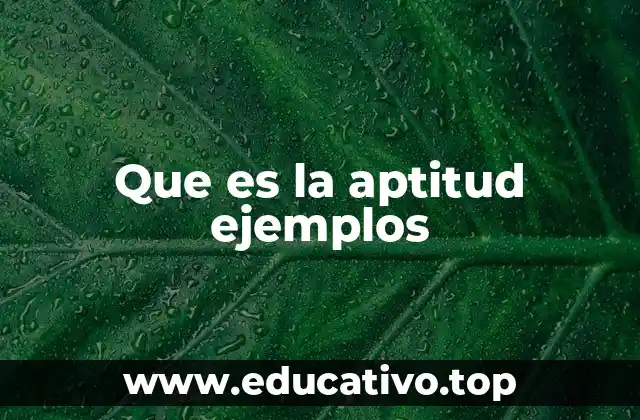 Que es la aptitud ejemplos
