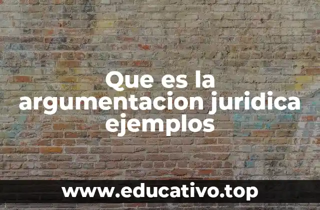 Que es la argumentacion juridica ejemplos