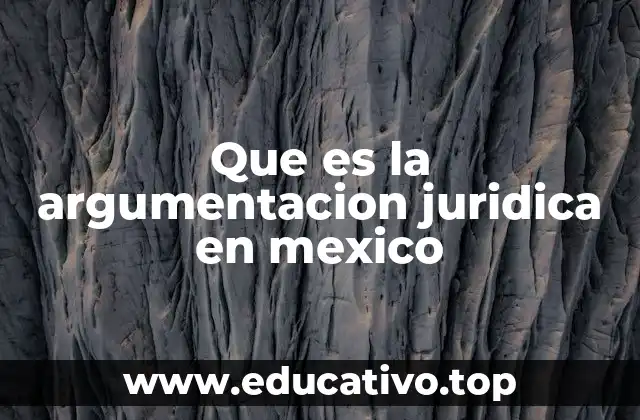 Que es la argumentacion juridica en mexico