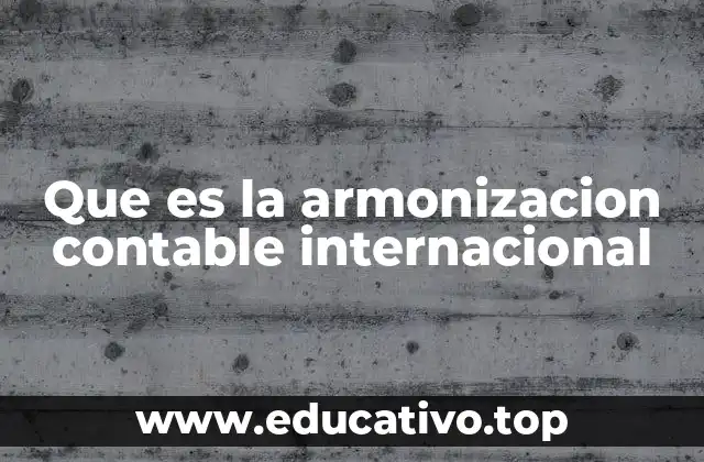 Que es la armonizacion contable internacional