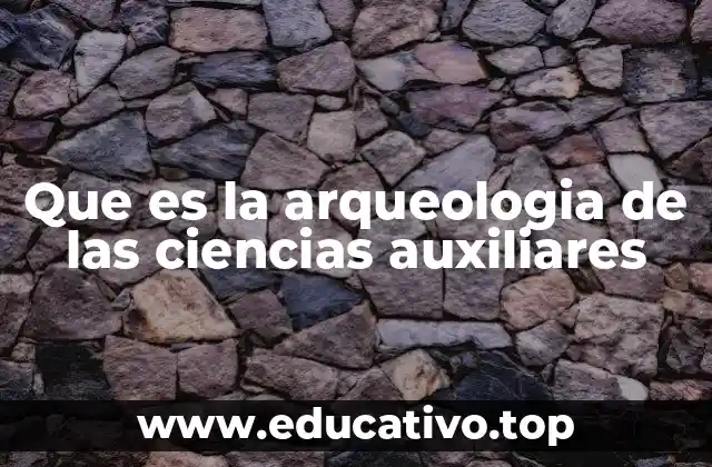 Que es la arqueologia de las ciencias auxiliares