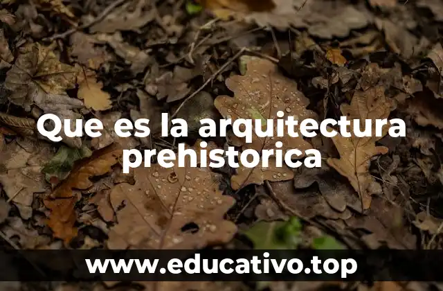 Que es la arquitectura prehistorica