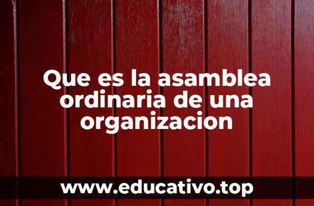 Que es la asamblea ordinaria de una organizacion