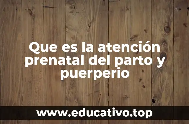 Que es la atención prenatal del parto y puerperio