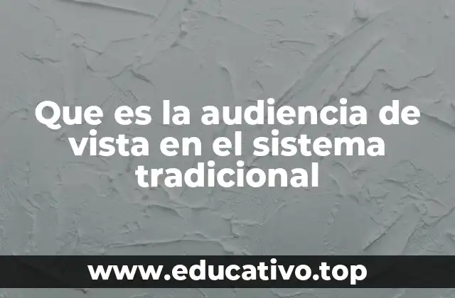 Que es la audiencia de vista en el sistema tradicional