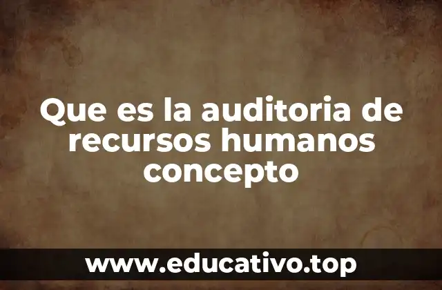 Que es la auditoria de recursos humanos concepto
