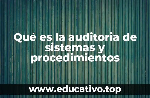 Qué es la auditoria de sistemas y procedimientos