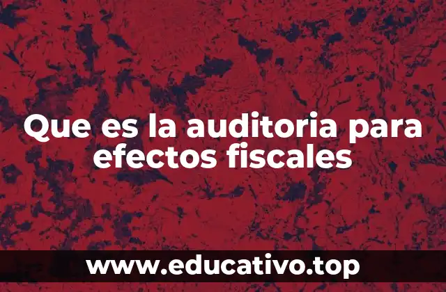 Que es la auditoria para efectos fiscales