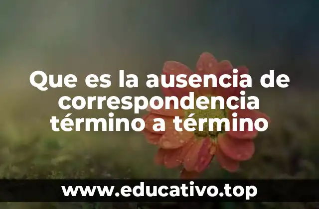 Que es la ausencia de correspondencia término a término