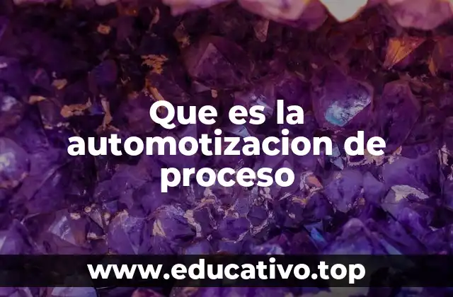 Que es la automotizacion de proceso